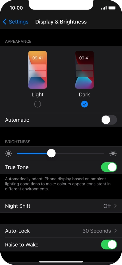 Press the indicator next to 