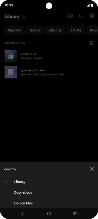 Press the required category and go to the required audio file.