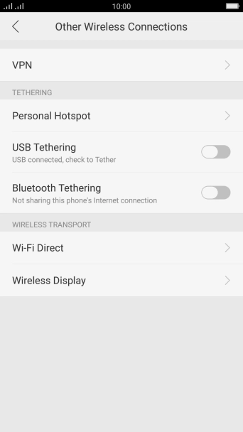 Press Personal Hotspot.