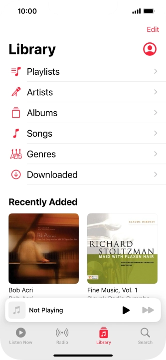 Press Playlists.