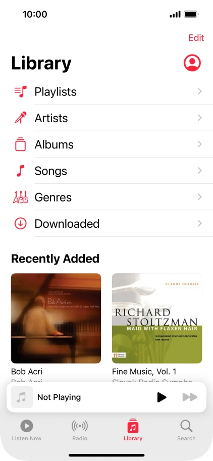 Press Playlists.