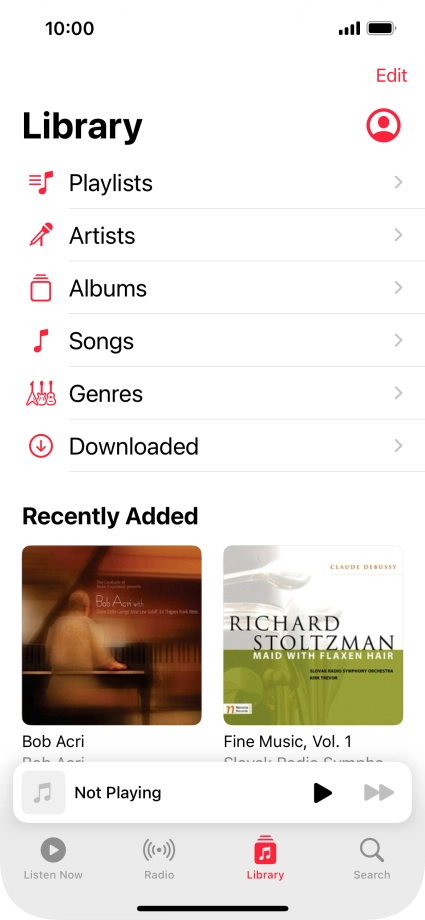 Press Playlists.