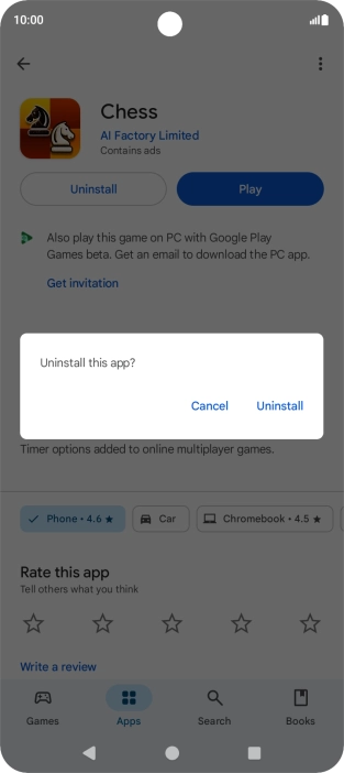 Press Uninstall.