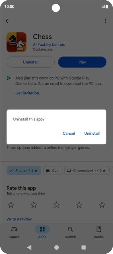 Press Uninstall.