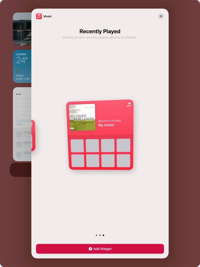 Press Add Widget.