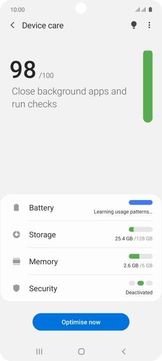 Press Battery.