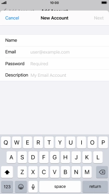 Press Email and key in your email address.