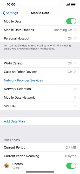 The total data usage is displayed next to Current Period.