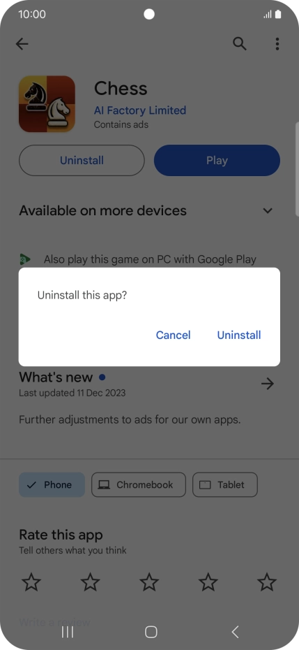 Press Uninstall. Press Uninstall.