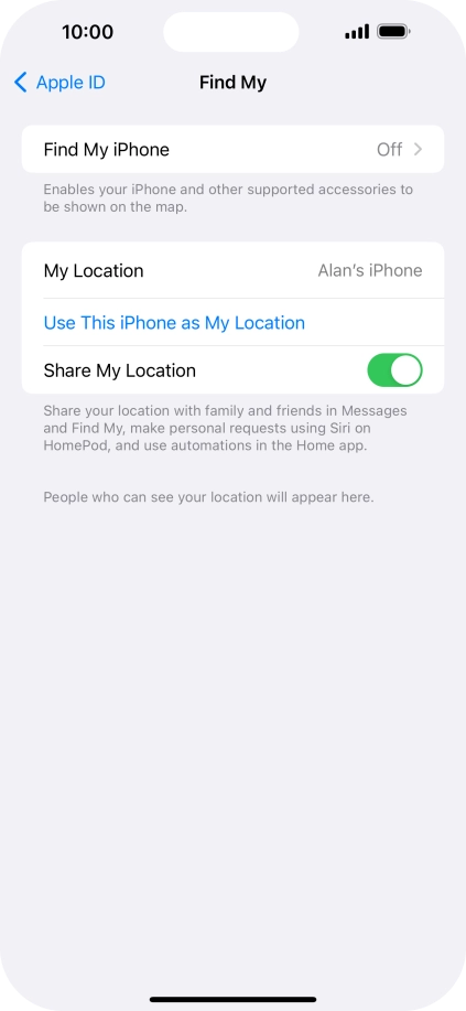 Press Find My iPhone.
