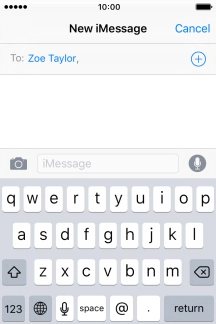 If the recipient can receive iMessages, iMessage is displayed in the text input field. If the recipient can receive iMessages, iMessage is displayed in the text input field.