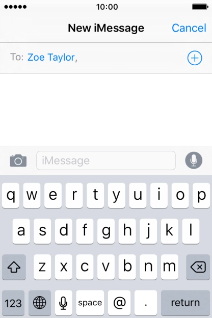 If the recipient can receive iMessages, iMessage is displayed in the text input field. If the recipient can receive iMessages, iMessage is displayed in the text input field.