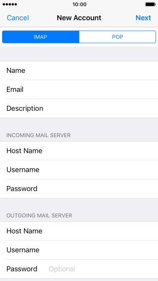 Press Password and key in the password for your email account. Please note that if you have a Vodafone email address, you need to key in the password for your email account.
