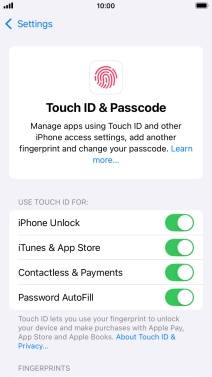 Press the indicators next to the required settings to turn them on or off.