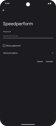 Key in the password for the Wi-Fi network and press Connect.