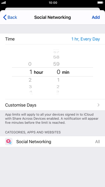 Press Customise Days. Press Customise Days.