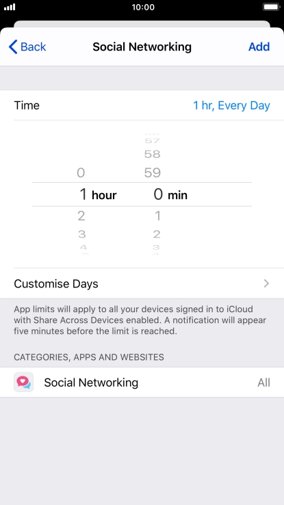 Press Customise Days.