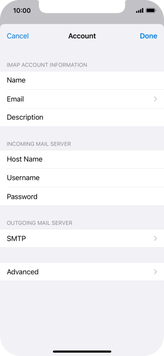 Press SMTP.