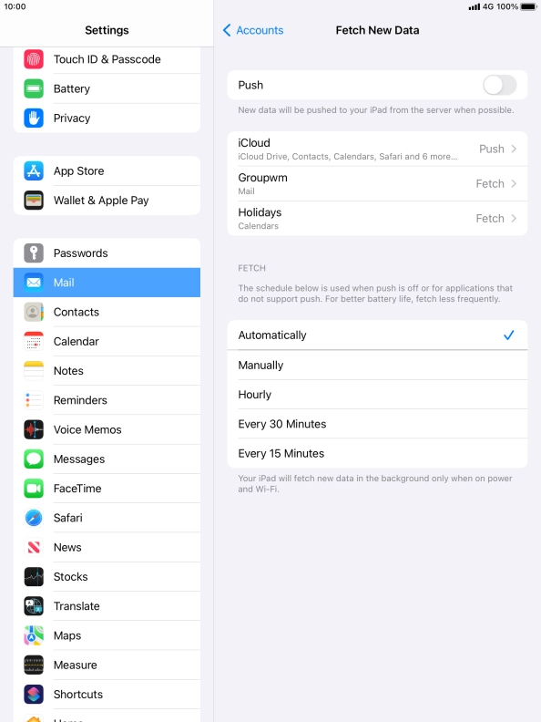 If you turn off the function, press the required setting.