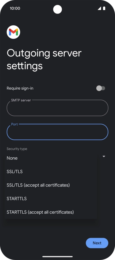 Press SSL/TLS. Press SSL/TLS.