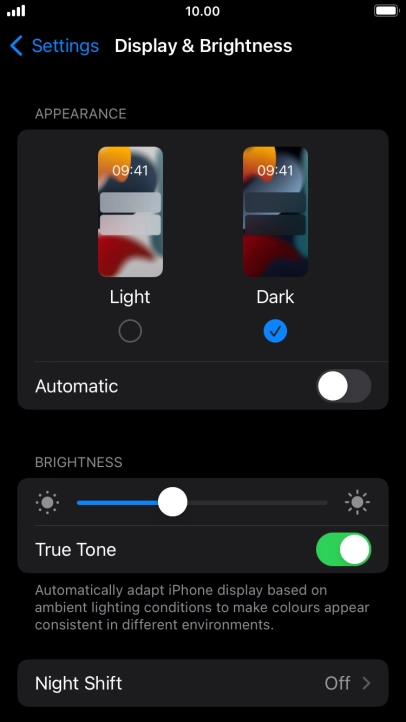 Press the indicator next to 