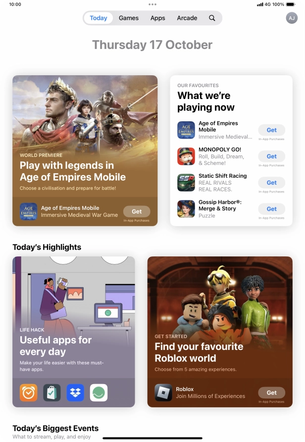 Press the search icon. Press the search icon.