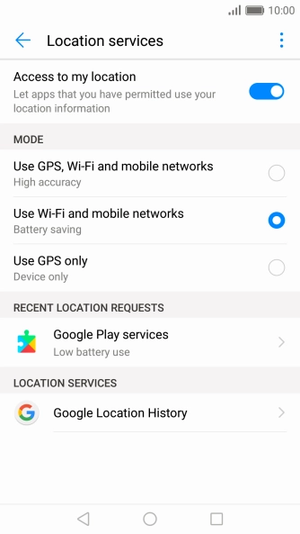 If you select Use GPS, Wi-Fi and mobile networks, your phone can find your exact position using the GPS satellites, the mobile network and nearby Wi-Fi networks. Satellite-based GPS requires a clear view of the sky.