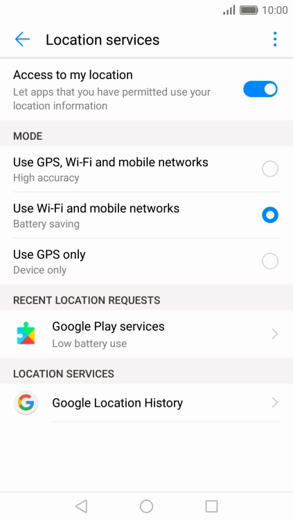 If you select Use GPS, Wi-Fi and mobile networks, your phone can find your exact position using the GPS satellites, the mobile network and nearby Wi-Fi networks. Satellite-based GPS requires a clear view of the sky.
