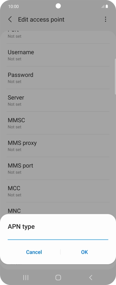 Key in default and press OK. Key in default and press OK.
