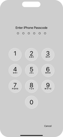 Use the phone lock code you created.
