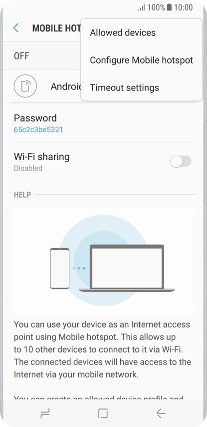 Press Configure Mobile hotspot.