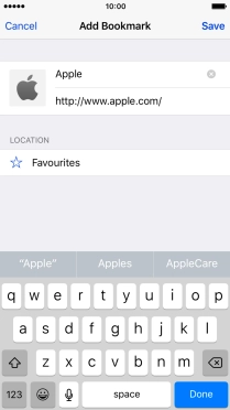 Key in the required name of the bookmark and press Save.