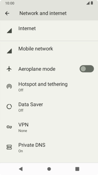 Press Mobile network. Press Mobile network.