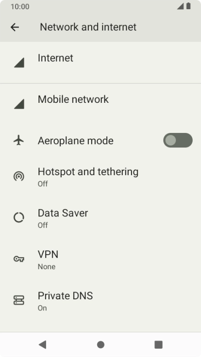 Press Mobile network. Press Mobile network.