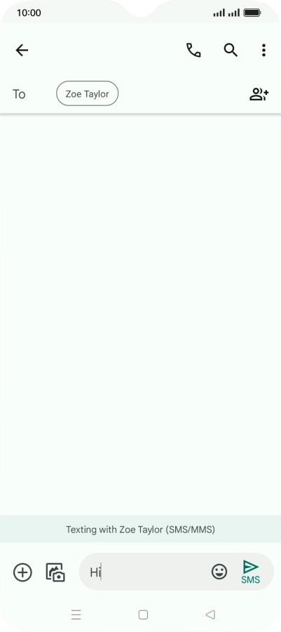 Press the send icon when you've finished your text message. Press the send icon when you've finished your text message.