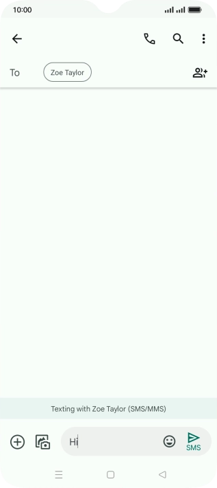 Press the send icon when you've finished your text message. Press the send icon when you've finished your text message.