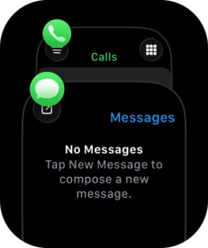 Press the Digital Crown twice in quick succession to open the list of the most recently used apps.