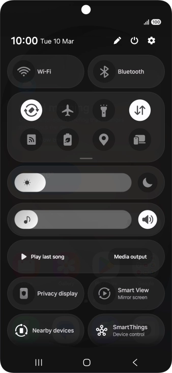 Press the settings icon. Press the settings icon.