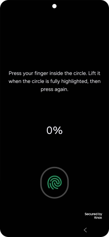 Follow the instructions on the screen to create the phone lock code using your fingerprint. Follow the instructions on the screen to create the phone lock code using your fingerprint.