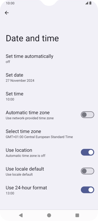 Press Set time automatically. Press Set time automatically.
