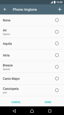 Press the add ring tone icon and go to the required ring tone.