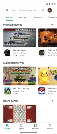 Press the search field.