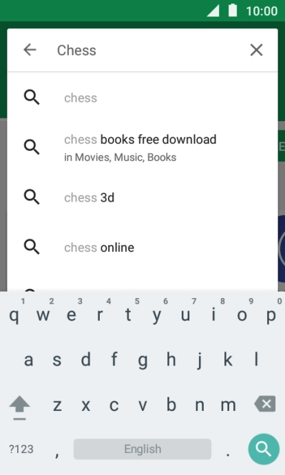 Key in the name or subject of the required app and press the search icon.