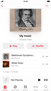 Go to the required category or playlist and press the required audio file.