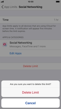Press Delete Limit.