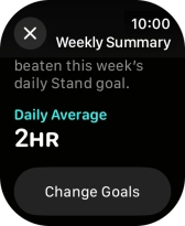 Follow the instructions on the screen to see an activity summary for the current week or to adjust the daily activity goal. Follow the instructions on the screen to see an activity summary for the current week or to adjust the daily activity goal.