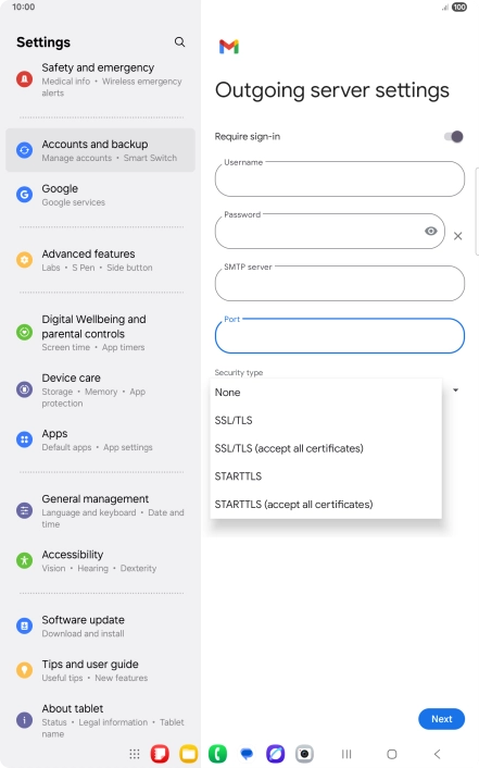 Press SSL/TLS.