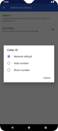 Press Show number to turn on caller identification.