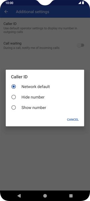 Press Show number to turn on caller identification.