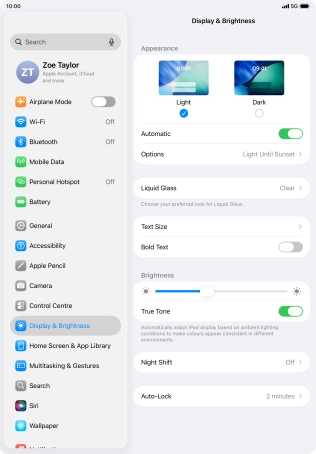 If you turn on the function, press Options and follow the instructions on the screen to select the required period of time for Dark Mode. If you turn on the function, press Options and follow the instructions on the screen to select the required period of time for Dark Mode.